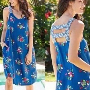 Matilda Jane Perfectly Polished Floral A Line Back Straps Dress Pockets M